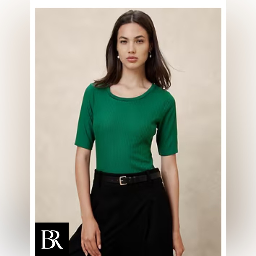 NWT BANANA REPUBLIC Emerald Ribbed Knit Top